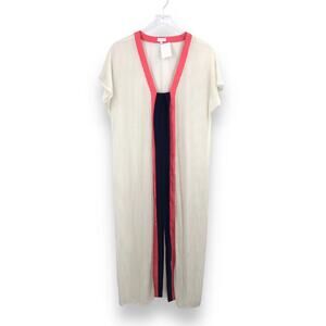 Flagpole Opal Kaftan Cover-Up M Short Sleeve V-Neck Sheer Tie Neck Stretch NWT